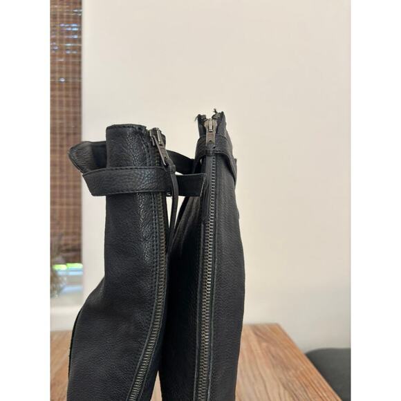 J.Crew Emmett Tall Riding Pebbled Leather Boots black Size 9 - Picture 4 of 7